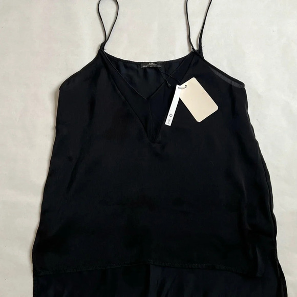 Zara black V-neck crop tank top - Picture 4 of 6